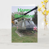 Helikoptervliegtuig, Cool Aviation Verjaardag Kaart (Gele Bloem)
