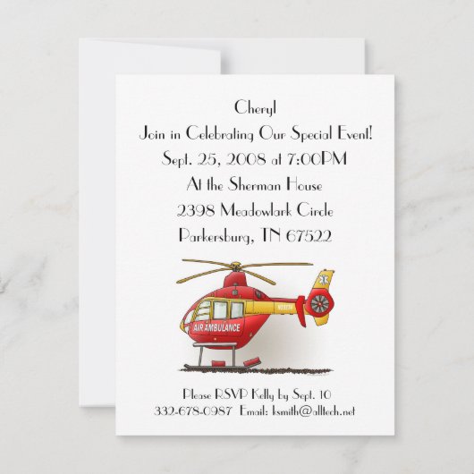 Helikoptervlucht Kaart (Achterkant)