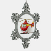 Helikoptervlucht Tin Sneeuwvlok Ornament (Links)