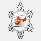 Helikoptervlucht Tin Sneeuwvlok Ornament (Rechts)