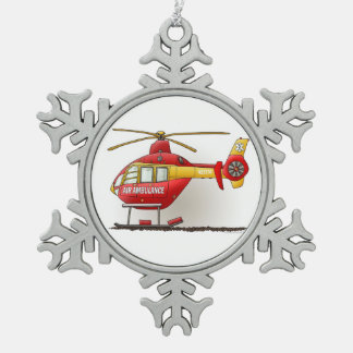 Helikoptervlucht Tin Sneeuwvlok Ornament