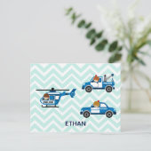 Helikoptervoertuigen voor politiewagens op Chevron Briefkaart (Staand voorkant)