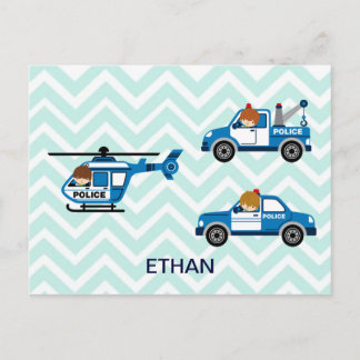 Helikoptervoertuigen voor politiewagens op Chevron Briefkaart