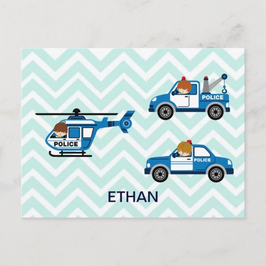 Helikoptervoertuigen voor politiewagens op Chevron Briefkaart (Voorkant)