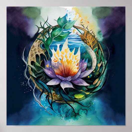 helingsvermogen van onderdompeling in de natuur poster (Voorkant)