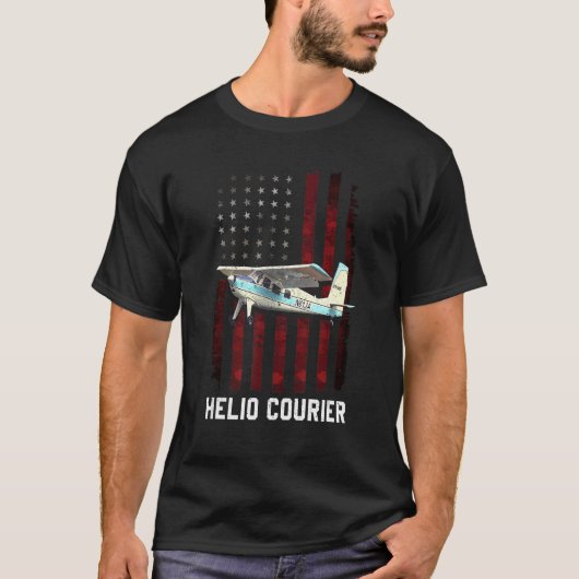 Helio Courier vliegtuig T-shirt (Voorkant)