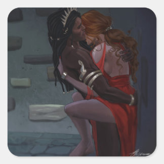 Helion en the Lady of Autumn Vierkante Sticker