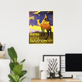 HELIOPOLIS EGYPT Great Aviation Vintage Travel Poster (Thuiskantoor)