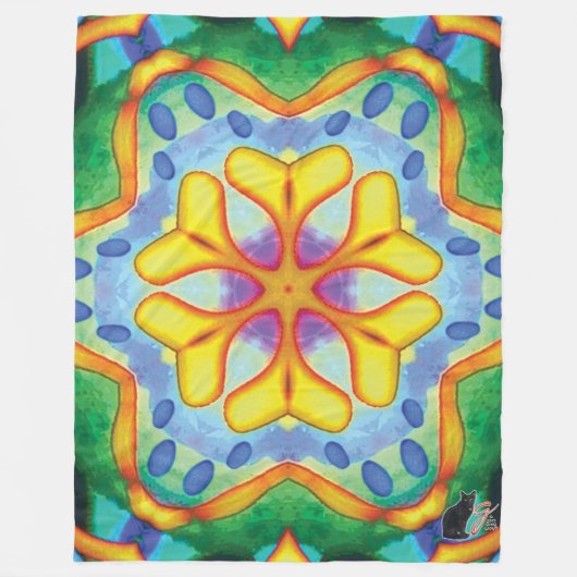 Helios Kaleidoscoop Fleece Deken (Voorkant)