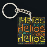 Helios Sleutelhanger<br><div class="desc">Helios. Show en draag deze populaire, mooie mannelijke voornaam die is ontworpen als kleurrijke tekstwolk gemaakt van horizontale en verticale krommende typografie van handletters in verschillende maten en schattige verse kleuren. Draag je positieve franse naam of show de wereld waar je van houdt of waar je van houdt. Merk met...</div>