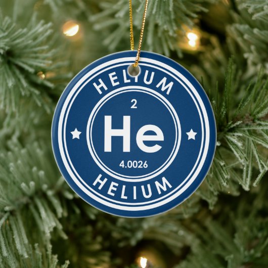 Helium Element Blue keramisch siermiddel Ornament (Boom)