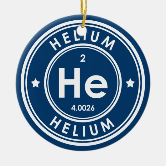 Helium Element Blue keramisch siermiddel Ornament (Voorkant)
