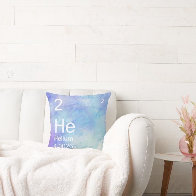 Helium Element Pillow Blue Waterverf Kussen (Bank)