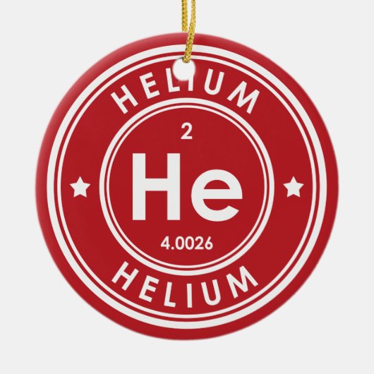 Helium Element Red keramisch siermiddel Ornament (Voorkant)
