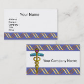 HELIX BIOTECH GOLD CADUCEUS Medical Blue White Visitekaartje (Voorkant / Achterkant)