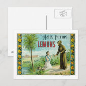 Helix Boerderijen Lemon LabelSan Diego, CA Briefkaart (Voorkant / Achterkant)