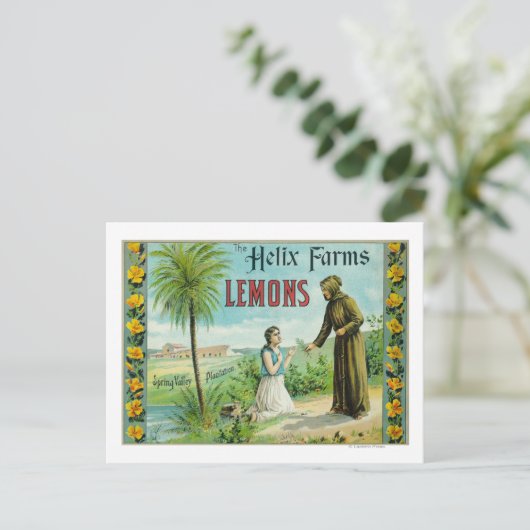 Helix Boerderijen Lemon LabelSan Diego, CA Briefkaart (Staand voorkant)