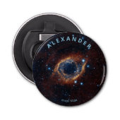 Helix nebula aangepaste naam astronomie button flesopener (Voorkant)