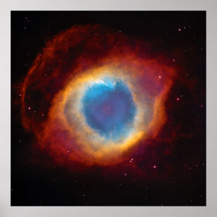 Helix Nebula of NGC 7293 Uitzicht met HST, ZGOA Poster