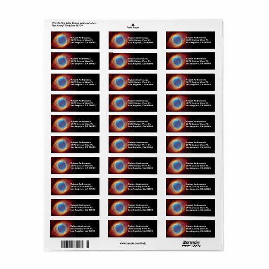 Helix Nebula of NGC 7293 Uitzicht met HST, ZGOS, Etiket (Full Sheet)