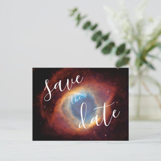 Helix Nebula Photo Elegant Save the Date Aankondigingskaart (Staand voorkant)