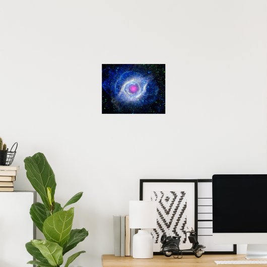 Helix Nebula Ultraviolet Oogoog van God Ruimtefoto Poster (Thuiskantoor)