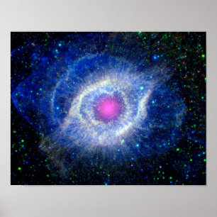 Helix Nebula Ultraviolet Oogoog van God Ruimtefoto Poster