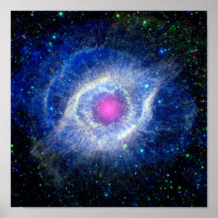 Helix Nebula Ultraviolet Oogoog van God Ruimtefoto Poster