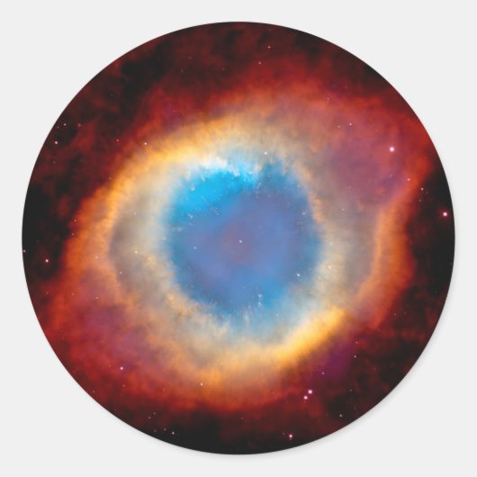 Helix Planetary Nebula NGC 7293 - Oogoog van God Ronde Sticker (Voorkant)