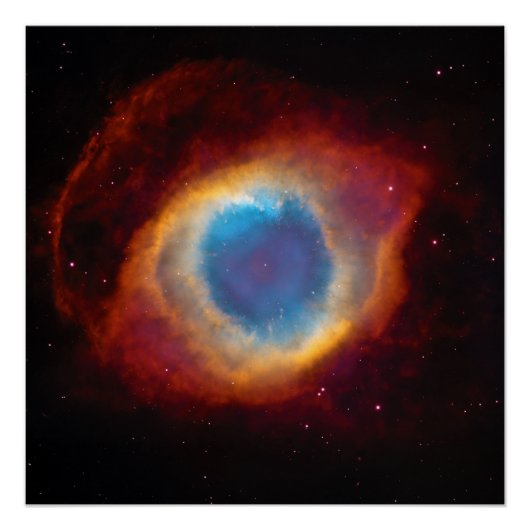 Helixnevel of NGC 7293 Beeld met HST Perfect Poster (Voorkant)