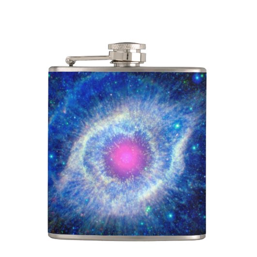 Helixnevel Ultraviolet Oog van God Ruimtefoto Heupfles (Voorkant)