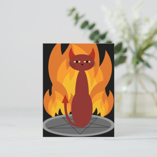 Hell Cat Briefkaart (Staand voorkant)