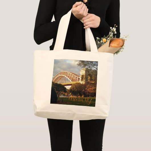 Hell Gate Bridge in Autumn, Astoria, NY Canvas tas (Voorkant (product))