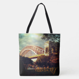 Hell Gate Bridge in Autumn, Astoria, NY Canvas tas
