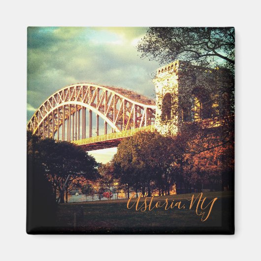 "Hell Gate Bridge in Autumn" Magneet (Voorkant)