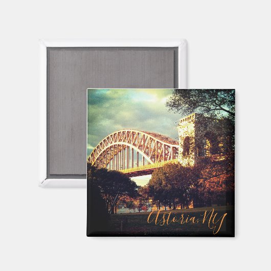 "Hell Gate Bridge in Autumn" Magneet (Voorkant / Achterkant)