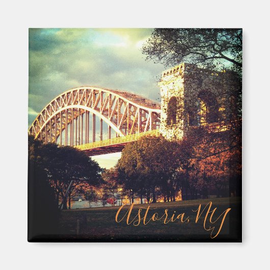 "Hell Gate Bridge in Autumn" Magneet (Voorkant)