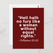 Hell Hath No Fury Equal Rights Quote Briefkaart (Voorkant / Achterkant)