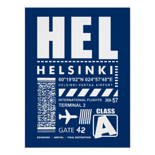 HELL Helsinki Luchthaven Perfect Poster (Voorkant)