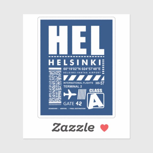 HELL Helsinki Luchthaven Sticker (Vel)