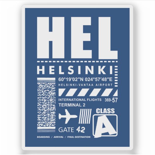 HELL Helsinki Luchthaven Sticker (Voorkant)