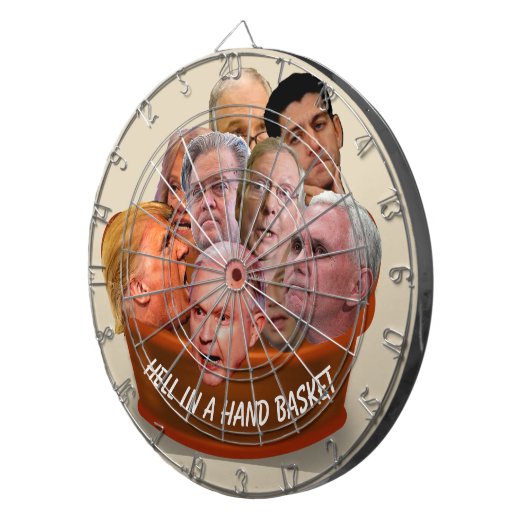 Hell in a Handbasket 2017 Gepersonaliseerd Dartbord (Voorkant Rechts)
