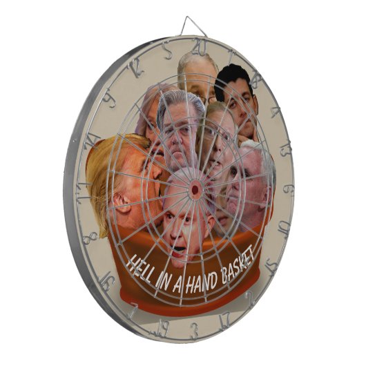 Hell in a Handbasket 2017 Gepersonaliseerd Dartbord (Voorkant Links)