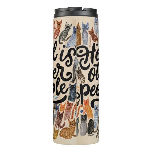 Hell is Andere Mensen Kat Tumbler voor Introverten Thermosbeker (Achterkant)