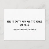 Hell is Empty Quote Briefkaart (Voorkant)