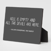 Hell is Empty Shakespeare Quote Fotoplaat (Zijkant)