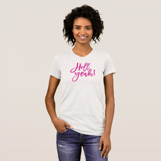 HELL JA eenvoudig minimaal script trendy grappig r T-shirt (Voorkant volledig)