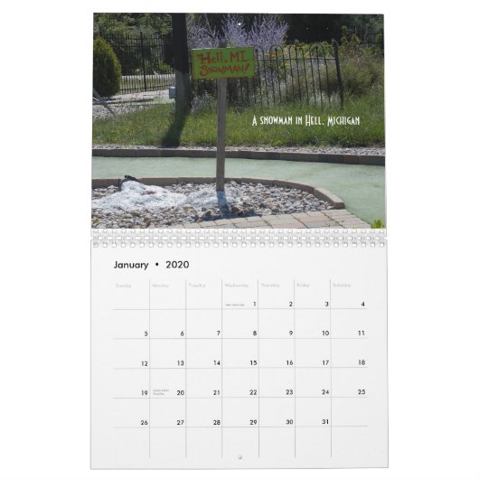 Hell Michigan Calendar Kalender (Jan 2020)