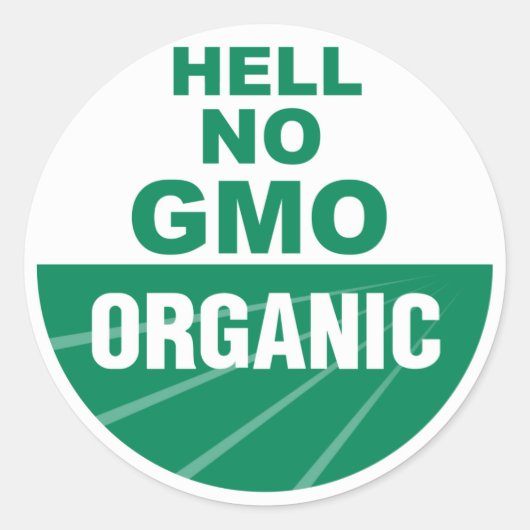 Hell No GMO Organisch Ronde Sticker (Voorkant)