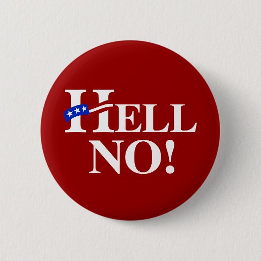 Hell No Hillary - white -.png Ronde Button 5,7 Cm (Voorkant)
